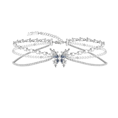 Butterfly dance multilayer necklace