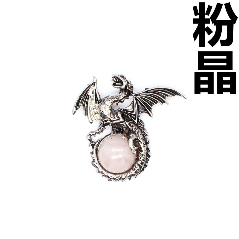 Vintage Natural Stone Dragon Pendant