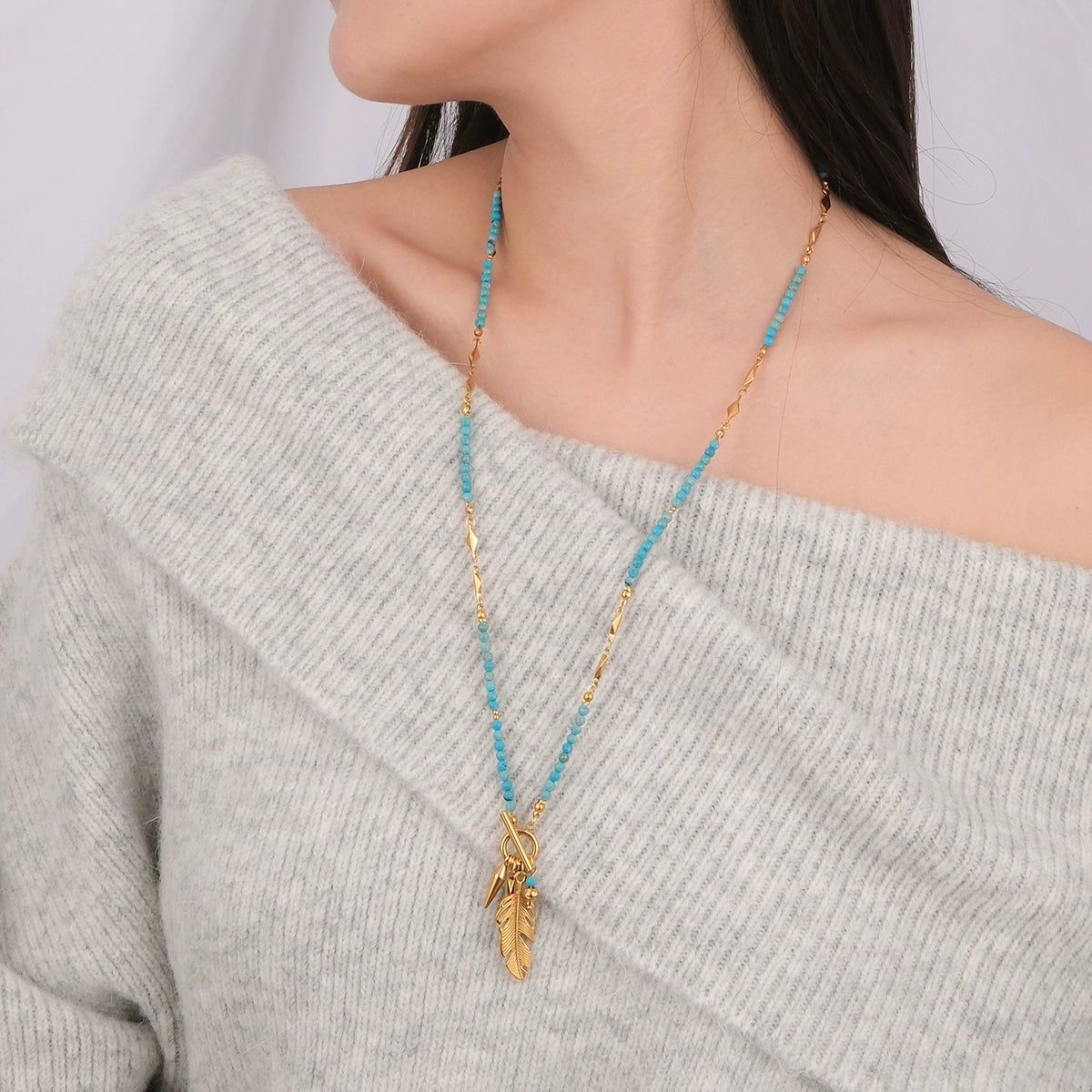 Basket of gold leaf necklace