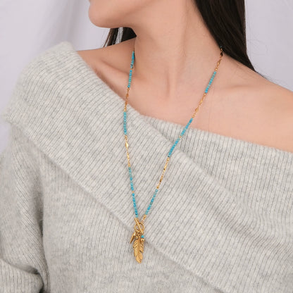 Basket of gold leaf necklace