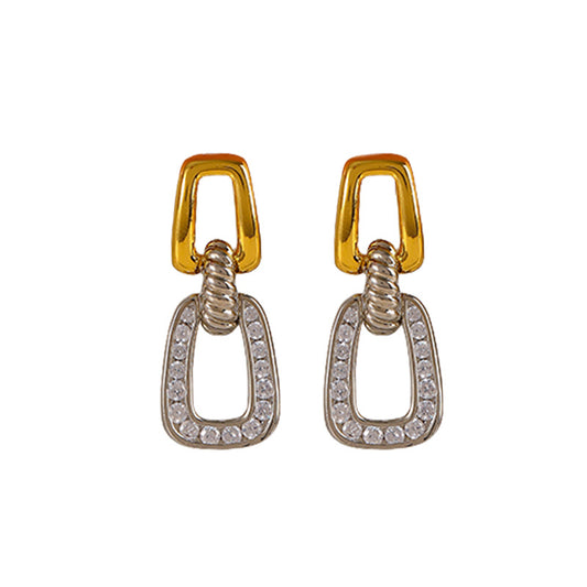 High-end, simple and personalized retro zircon earrings - jewelryweilin