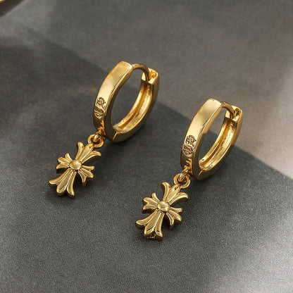 Vintage Personalized Chrome Hearts Cross Earrings - jewelryweilin