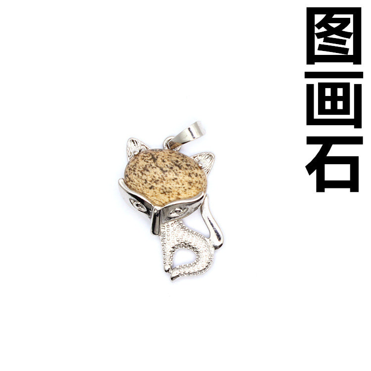 Ancient style little fox crystal pendant