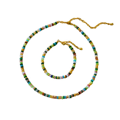 High-end exquisite vintage colorful abacus bead necklace - jewelryweilin