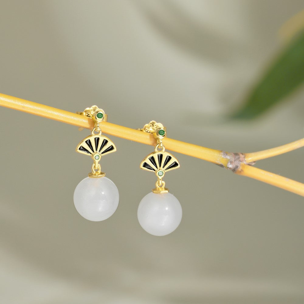 Fan knot Chinese style earrings - jewelryweilin