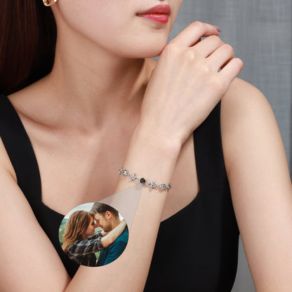 Photo projection four-leaf flower bracelet
