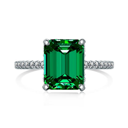 Retro high-end zircon emerald ring - jewelryweilin