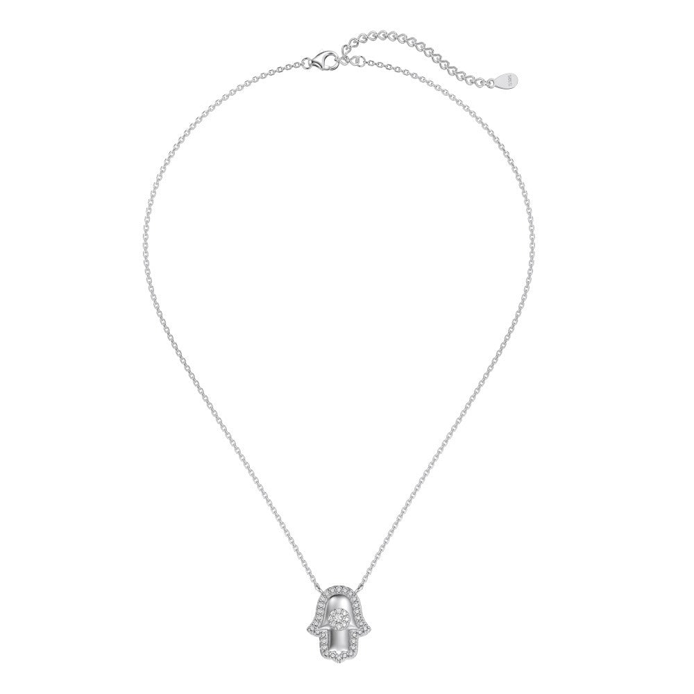 Fashion personality palm zircon necklace - jewelryweilin