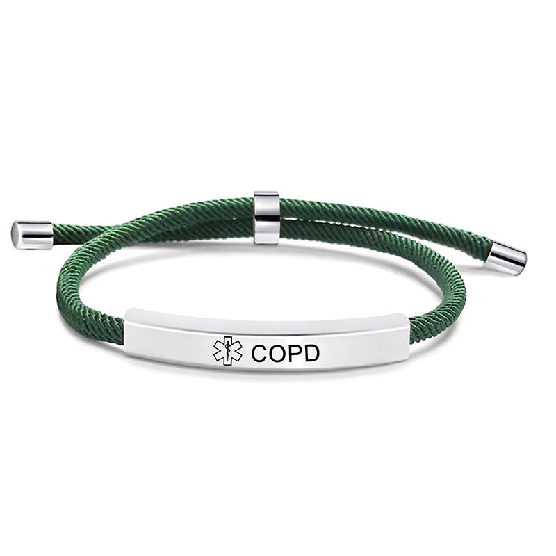 Laser engraved medical logo reminder bracelet