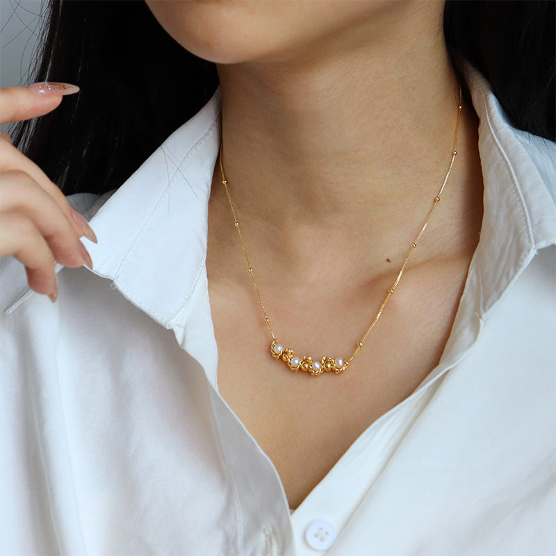 High-grade retro freshwater pearl twist necklace - jewelryweilin