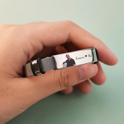 Engraved woven men's bracelet