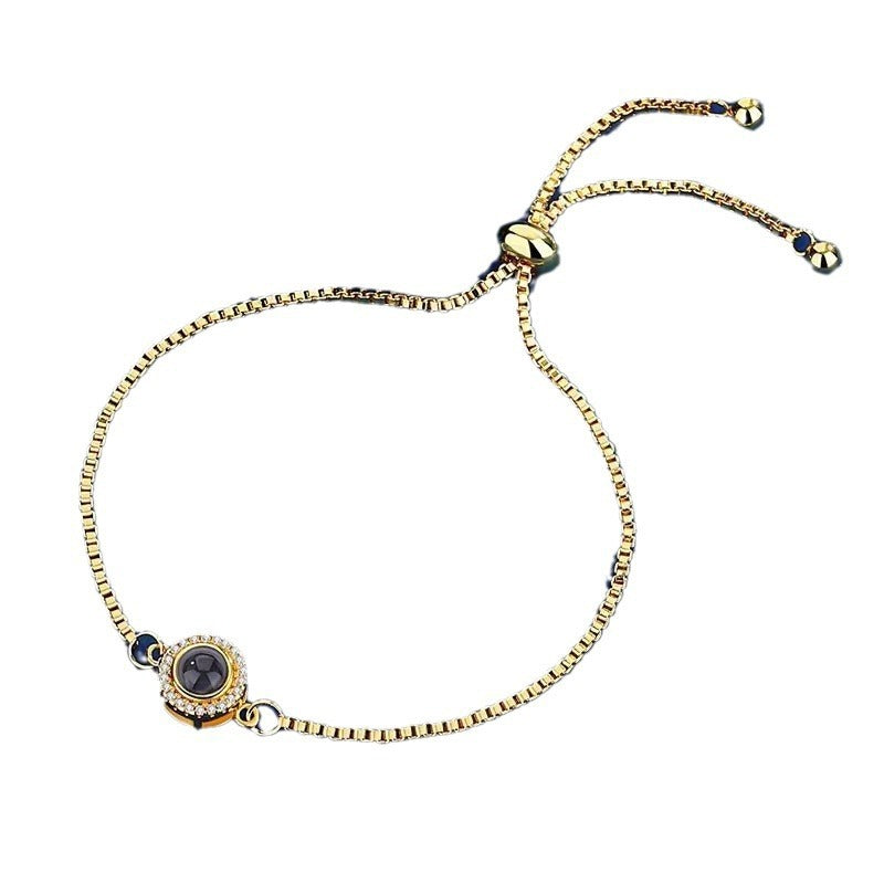 Photo projection round bezel fashion jewelry