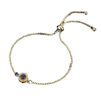 Photo projection round bezel fashion jewelry