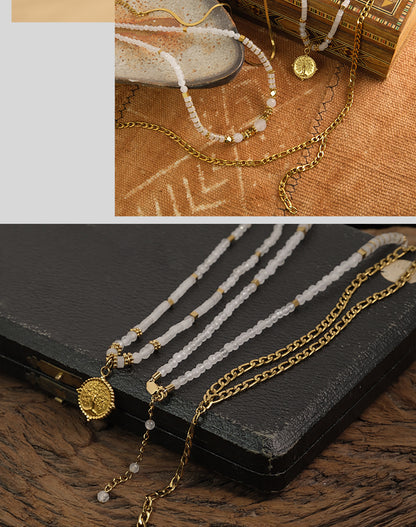 Pure white jade necklace