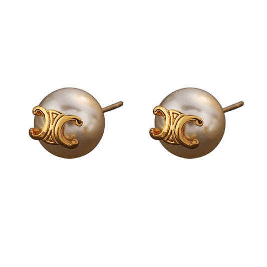 Noble and elegant retro Arc de Triomphe pearl earrings - jewelryweilin