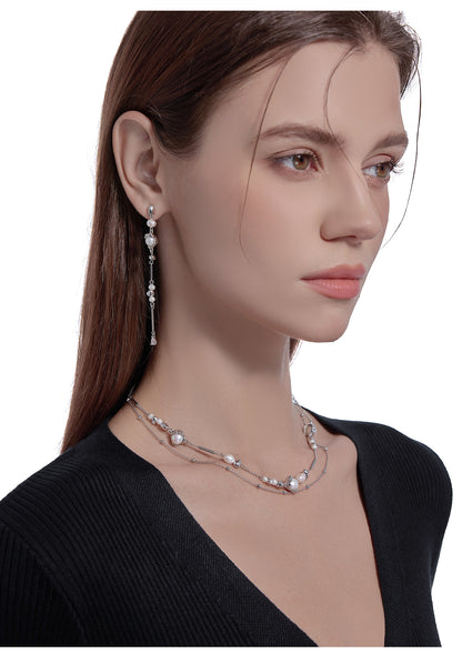 Freshwater pearl long pendant necklace