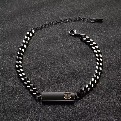 Photo projection square plate dragonbone bracelet