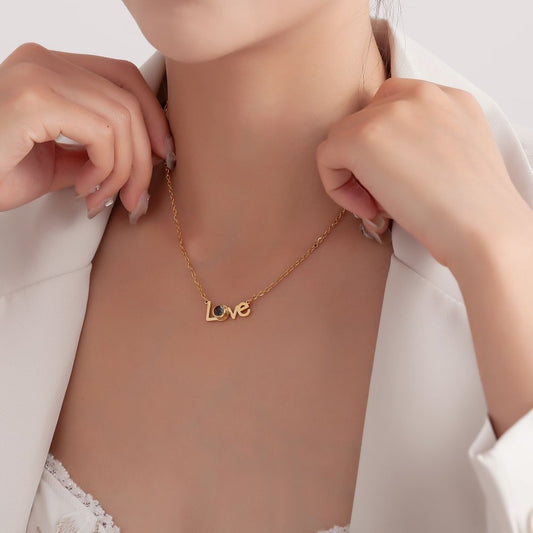 Photo projection letter necklace