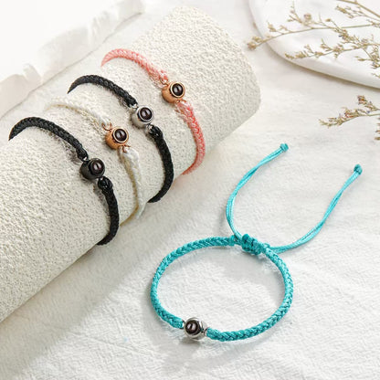 Photo projection hand-woven bracelet