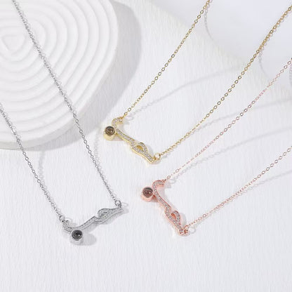 Photo projection pendant necklace