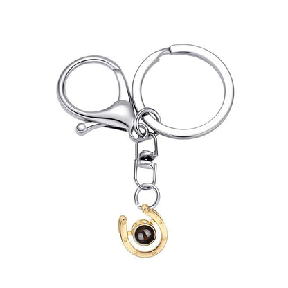 Photo projection U-shaped horseshoe necklace