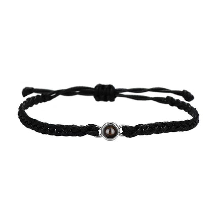 Photo projection hand-woven bracelet