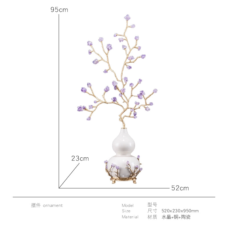 New Chinese style gourd natural amethyst stone ornaments
