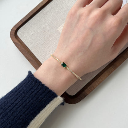 Fashion Luxury Emerald Zirconia Tennis Bracelet - jewelryweilin