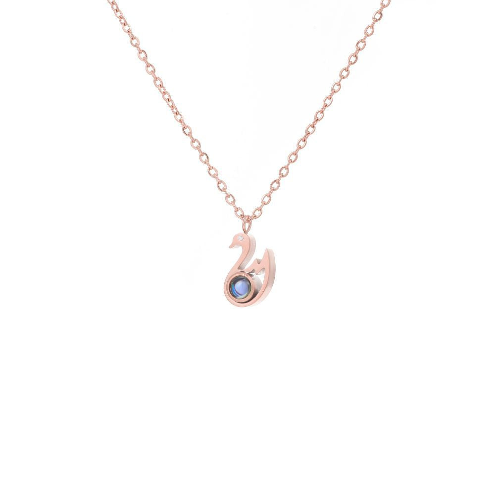 Photo Projection Swan Necklace