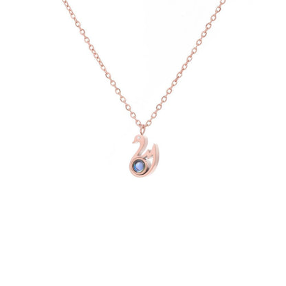 Photo Projection Swan Necklace