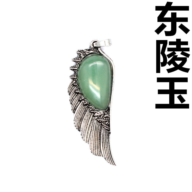 Punk Vintage Crystal Wing Pendant