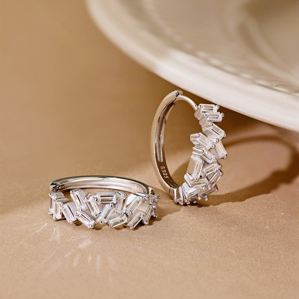 Rainbow inlaid colored zircon earrings - jewelryweilin