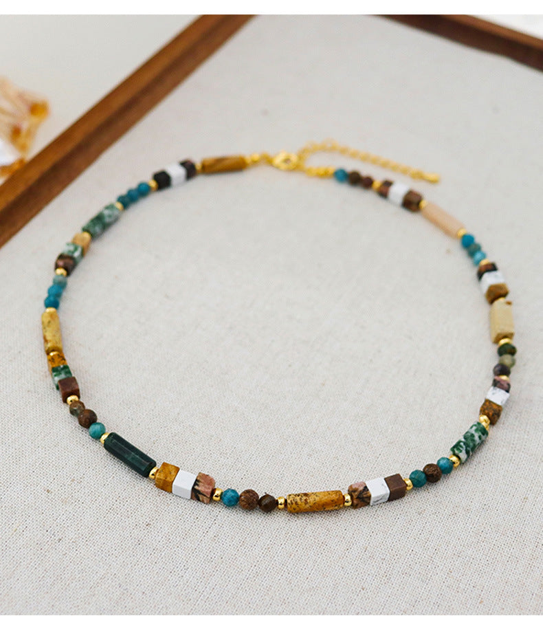 Vintage Personalized Natural Stone Beaded Necklace - jewelryweilin