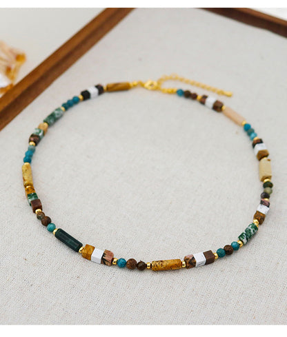 Vintage Personalized Natural Stone Beaded Necklace - jewelryweilin