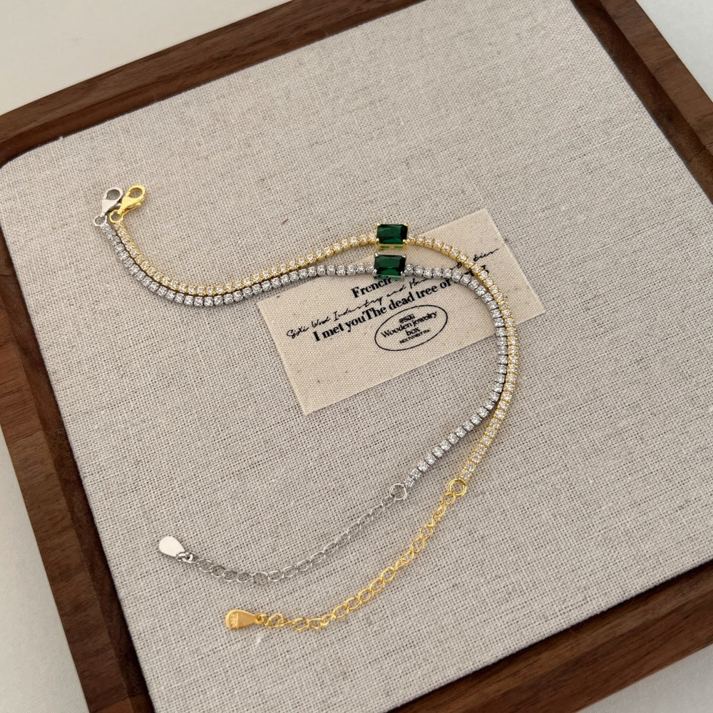 Fashion Luxury Emerald Zirconia Tennis Bracelet - jewelryweilin