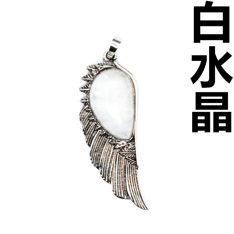 Punk Vintage Crystal Wing Pendant