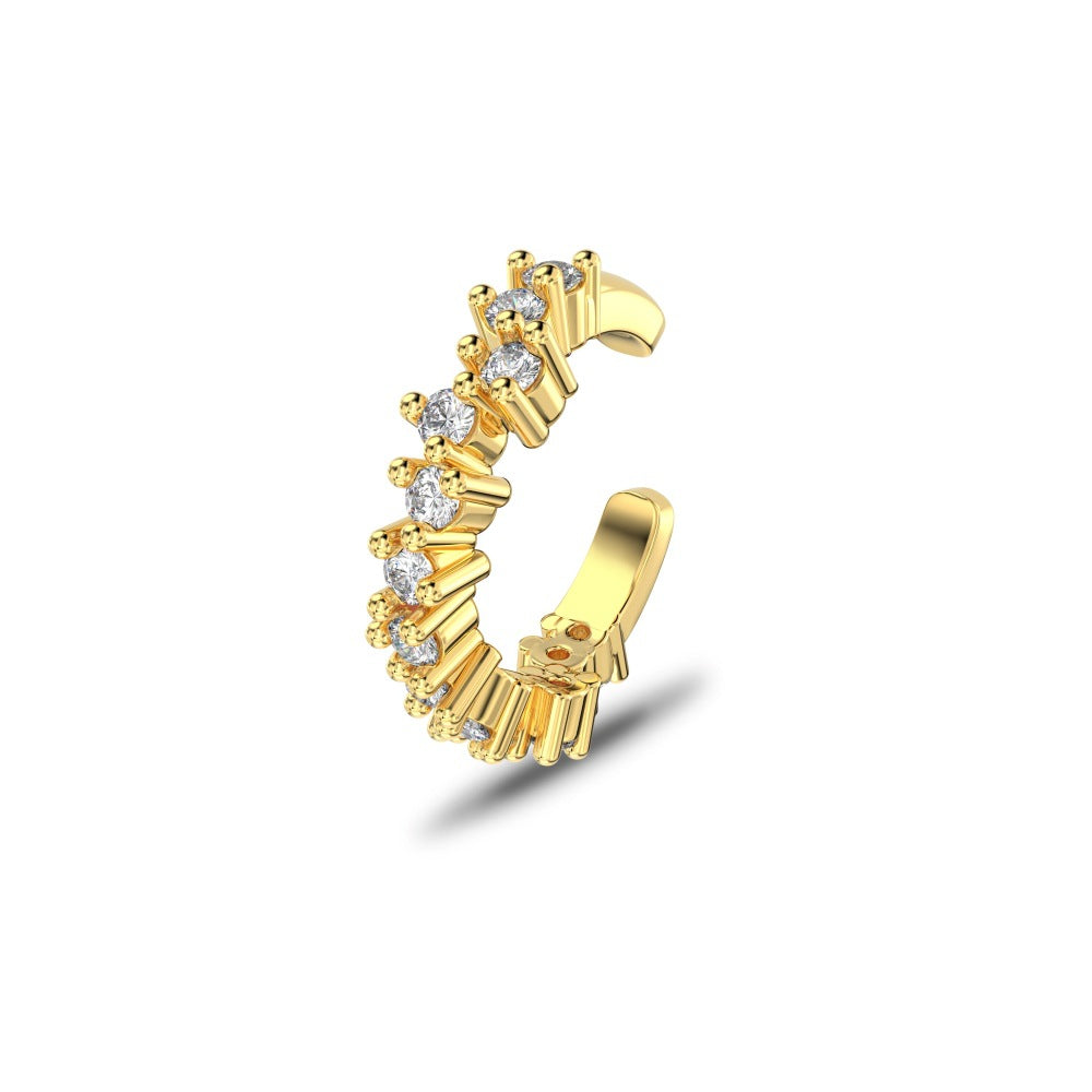 Fashionable and personalized shining zircon ear clips - jewelryweilin