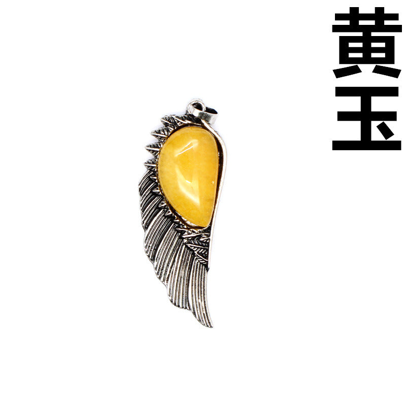 Punk Vintage Crystal Wing Pendant