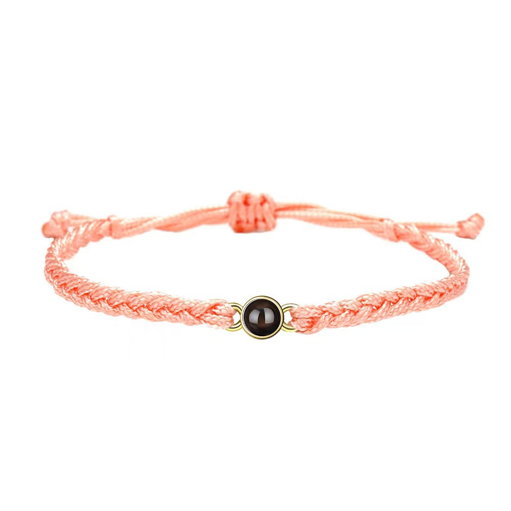 Photo projection hand-woven bracelet