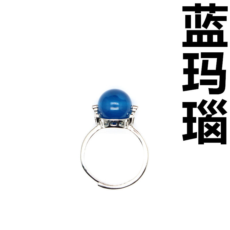 Natural stone lucky beads ring