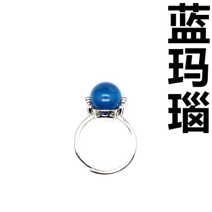 Natural stone lucky beads ring