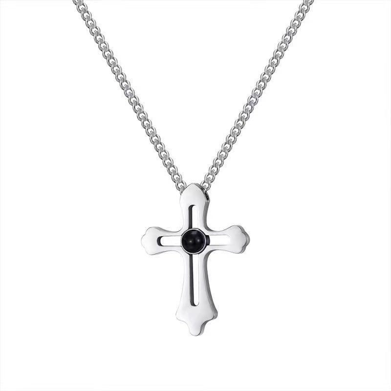 Photo Projection Cross Necklace
