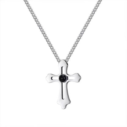 Photo Projection Cross Necklace