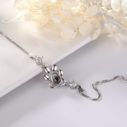 Dog paw print projection photo bracelet