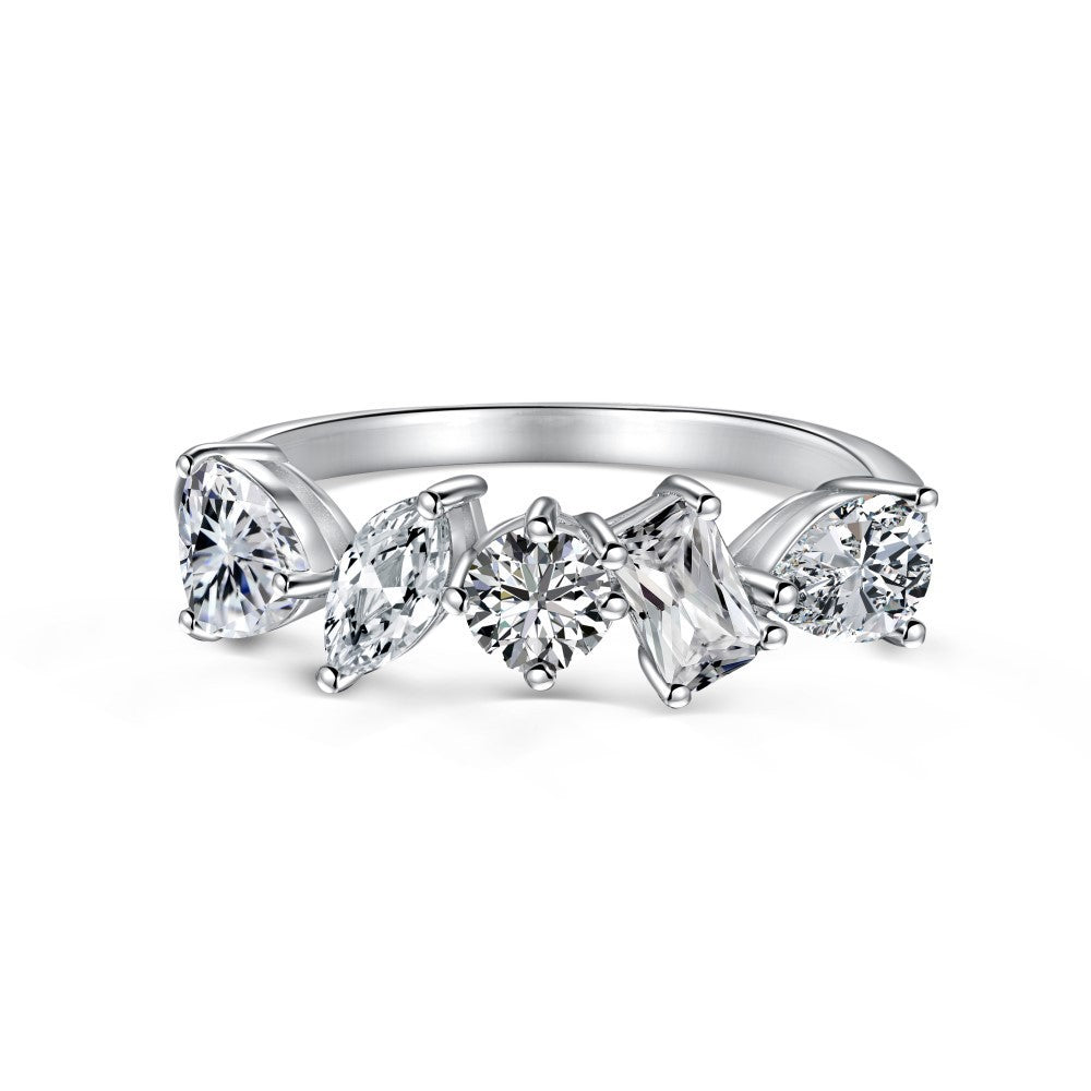 Fashionable and high-end sparkling diamond full diamond ring - jewelryweilin