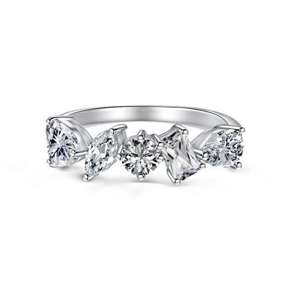 Fashionable and high-end sparkling diamond full diamond ring - jewelryweilin