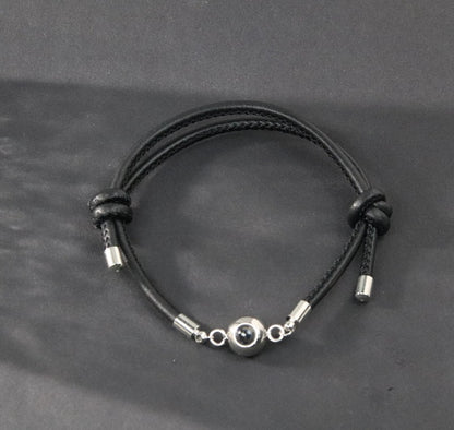 Photo projection leather cord bracelet