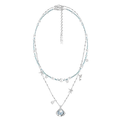 Secret language blue sea star necklace