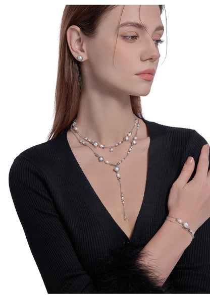 Freshwater pearl long pendant necklace