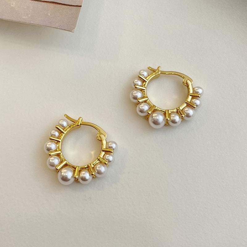 High-end white pearl earrings - jewelryweilin